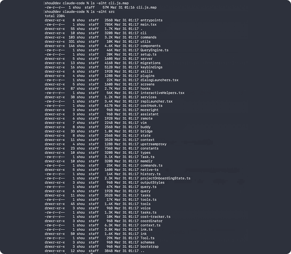 Claude Code leaked source files via npm source map