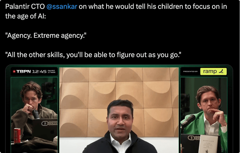 Palantir CTO Shyam Sankar on agency in the age of AI